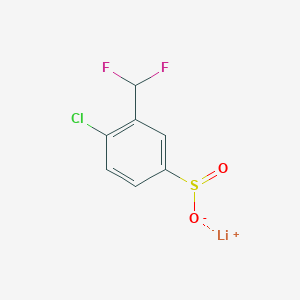 molecular formula C7H4ClF2LiO2S B2853678 Lithium;4-chloro-3-(difluoromethyl)benzenesulfinate CAS No. 2248347-80-8