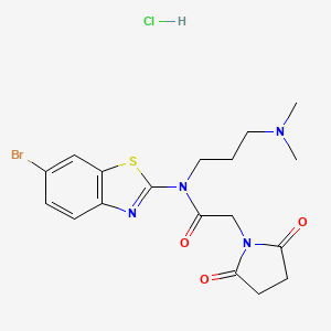 N-(6-bromobenzo[d]thiazol-2-yl)-N-(3-(dimethylamino)propyl)-2-(2,5-dioxopyrrolidin-1-yl)acetamide hydrochloride