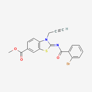 (Z)-methyl 2-((2-bromobenzoyl)imino)-3-(prop-2-yn-1-yl)-2,3-dihydrobenzo[d]thiazole-6-carboxylate