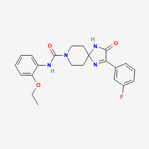 molecular formula C22H23FN4O3 B2853730 N-(2-ethoxyphenyl)-2-(3-fluorophenyl)-3-oxo-1,4,8-triazaspiro[4.5]dec-1-ene-8-carboxamide CAS No. 1185174-98-4