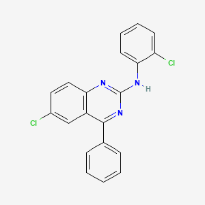 molecular formula C20H13Cl2N3 B2853750 6-chloro-N-(2-chlorophenyl)-4-phenylquinazolin-2-amine CAS No. 330662-95-8