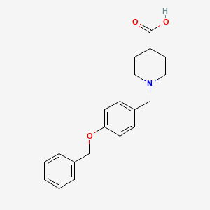 molecular formula C20H23NO3 B2853753 1-[4-(benzyloxy)benzyl]-4-piperidinecarboxylic acid CAS No. 901313-66-4