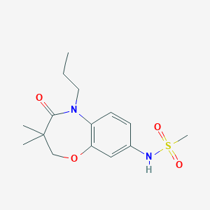 molecular formula C15H22N2O4S B2853754 N-(3,3-dimethyl-4-oxo-5-propyl-2,3,4,5-tetrahydro-1,5-benzoxazepin-8-yl)methanesulfonamide CAS No. 922049-58-9