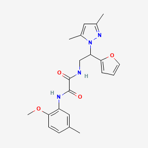 molecular formula C21H24N4O4 B2853757 N-[2-(3,5-dimethyl-1H-pyrazol-1-yl)-2-(furan-2-yl)ethyl]-N'-(2-methoxy-5-methylphenyl)ethanediamide CAS No. 2034565-74-5