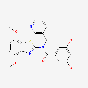 molecular formula C24H23N3O5S B2853764 N-(4,7-dimethoxybenzo[d]thiazol-2-yl)-3,5-dimethoxy-N-(pyridin-3-ylmethyl)benzamide CAS No. 895430-75-8