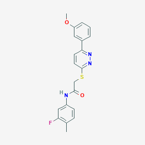 molecular formula C20H18FN3O2S B2853776 N-(3-fluoro-4-methylphenyl)-2-{[6-(3-methoxyphenyl)pyridazin-3-yl]sulfanyl}acetamide CAS No. 896049-07-3