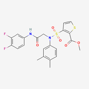 molecular formula C22H20F2N2O5S2 B2853786 methyl 3-({[(3,4-difluorophenyl)carbamoyl]methyl}(3,4-dimethylphenyl)sulfamoyl)thiophene-2-carboxylate CAS No. 941919-03-5