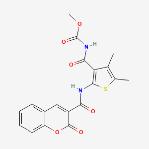molecular formula C19H16N2O6S B2853791 methyl N-[4,5-dimethyl-2-(2-oxo-2H-chromene-3-amido)thiophene-3-carbonyl]carbamate CAS No. 896306-15-3