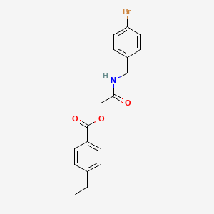 molecular formula C18H18BrNO3 B2853800 2-((4-Bromobenzyl)amino)-2-oxoethyl 4-ethylbenzoate CAS No. 1794778-26-9