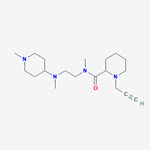 molecular formula C19H34N4O B2853801 N-methyl-N-{2-[methyl(1-methylpiperidin-4-yl)amino]ethyl}-1-(prop-2-yn-1-yl)piperidine-2-carboxamide CAS No. 1356659-76-1