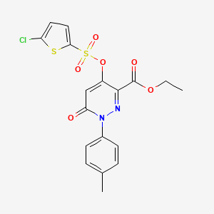 Ethyl 4-(((5-chlorothiophen-2-yl)sulfonyl)oxy)-6-oxo-1-(p-tolyl)-1,6-dihydropyridazine-3-carboxylate