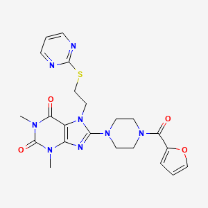 8-[4-(2-Furylcarbonyl)piperazinyl]-1,3-dimethyl-7-(2-pyrimidin-2-ylthioethyl)-1,3,7-trihydropurine-2,6-dione