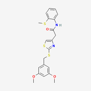 2-(2-((3,5-dimethoxybenzyl)thio)thiazol-4-yl)-N-(2-(methylthio)phenyl)acetamide