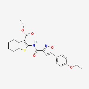 molecular formula C23H24N2O5S B2853845 ETHYL 2-[5-(4-ETHOXYPHENYL)-1,2-OXAZOLE-3-AMIDO]-4,5,6,7-TETRAHYDRO-1-BENZOTHIOPHENE-3-CARBOXYLATE CAS No. 898479-49-7