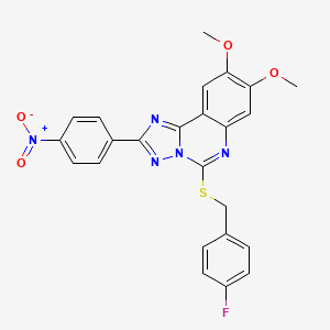 5-[(4-Fluorobenzyl)thio]-8,9-dimethoxy-2-(4-nitrophenyl)[1,2,4]triazolo[1,5-c]quinazoline