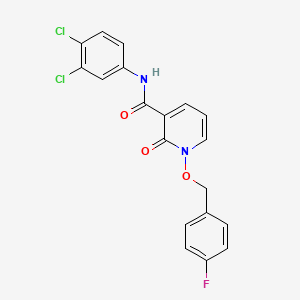 molecular formula C19H13Cl2FN2O3 B2853851 N-(3,4-dichlorophenyl)-1-[(4-fluorophenyl)methoxy]-2-oxo-1,2-dihydropyridine-3-carboxamide CAS No. 868678-38-0