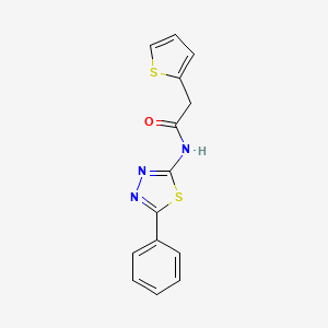molecular formula C14H11N3OS2 B2853854 N-(5-phenyl-1,3,4-thiadiazol-2-yl)-2-(thiophen-2-yl)acetamide CAS No. 476463-06-6