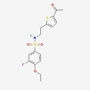 molecular formula C16H18FNO4S2 B2853869 N-(2-(5-acetylthiophen-2-yl)ethyl)-4-ethoxy-3-fluorobenzenesulfonamide CAS No. 2034340-40-2