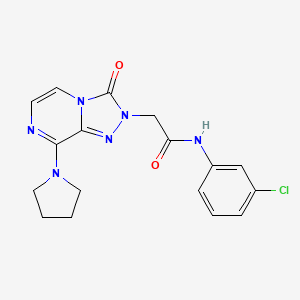 molecular formula C17H17ClN6O2 B2853899 N-(3-chlorophenyl)-2-[3-oxo-8-(pyrrolidin-1-yl)[1,2,4]triazolo[4,3-a]pyrazin-2(3H)-yl]acetamide CAS No. 1251619-96-1