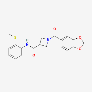 1-(benzo[d][1,3]dioxole-5-carbonyl)-N-(2-(methylthio)phenyl)azetidine-3-carboxamide