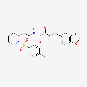 molecular formula C24H29N3O6S B2853918 N1-(benzo[d][1,3]dioxol-5-ylmethyl)-N2-(2-(1-tosylpiperidin-2-yl)ethyl)oxalamide CAS No. 887860-69-7