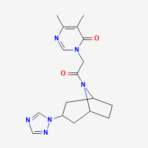 3-(2-((1R,5S)-3-(1H-1,2,4-triazol-1-yl)-8-azabicyclo[3.2.1]octan-8-yl)-2-oxoethyl)-5,6-dimethylpyrimidin-4(3H)-one