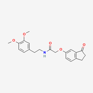 N-(3,4-dimethoxyphenethyl)-2-((3-oxo-2,3-dihydro-1H-inden-5-yl)oxy)acetamide