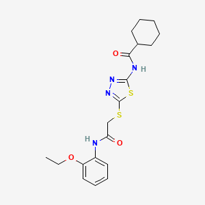 N-[5-[2-(2-ethoxyanilino)-2-oxoethyl]sulfanyl-1,3,4-thiadiazol-2-yl]cyclohexanecarboxamide