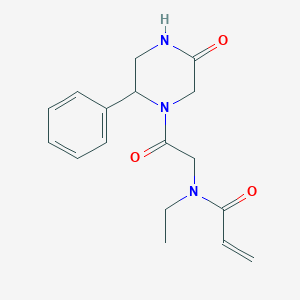 molecular formula C17H21N3O3 B2853929 N-Ethyl-N-[2-oxo-2-(5-oxo-2-phenylpiperazin-1-yl)ethyl]prop-2-enamide CAS No. 2361873-77-8