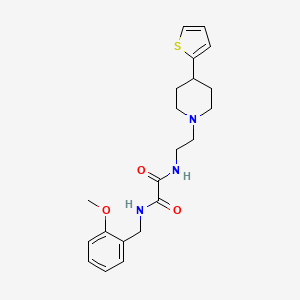 molecular formula C21H27N3O3S B2853944 N1-(2-methoxybenzyl)-N2-(2-(4-(thiophen-2-yl)piperidin-1-yl)ethyl)oxalamide CAS No. 1706248-93-2