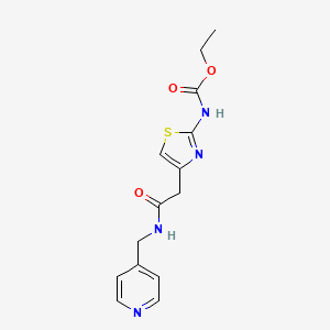 molecular formula C14H16N4O3S B2853947 Ethyl (4-(2-oxo-2-((pyridin-4-ylmethyl)amino)ethyl)thiazol-2-yl)carbamate CAS No. 953201-28-0