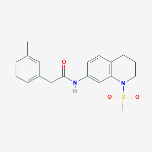 molecular formula C19H22N2O3S B2853958 N-(1-methanesulfonyl-1,2,3,4-tetrahydroquinolin-7-yl)-2-(3-methylphenyl)acetamide CAS No. 946291-64-1