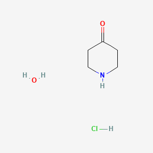 molecular formula C5H14ClNO3 B2853984 Piperidin-4-one hydrochloride hydrate CAS No. 320589-77-3