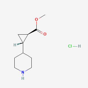 B2853987 Methyl (1R,2S)-2-piperidin-4-ylcyclopropane-1-carboxylate;hydrochloride CAS No. 2219380-20-6