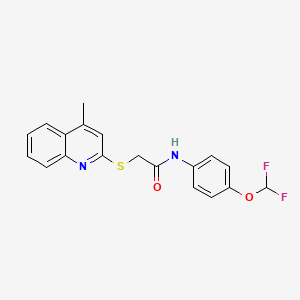 molecular formula C19H16F2N2O2S B2854025 N-[4-(DIFLUOROMETHOXY)PHENYL]-2-[(4-METHYLQUINOLIN-2-YL)SULFANYL]ACETAMIDE CAS No. 867042-08-8