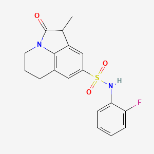 molecular formula C18H17FN2O3S B2854034 N-(2-fluorophenyl)-1-methyl-2-oxo-2,4,5,6-tetrahydro-1H-pyrrolo[3,2,1-ij]quinoline-8-sulfonamide CAS No. 898427-23-1