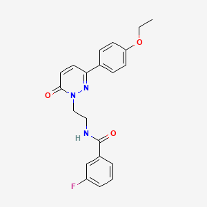 molecular formula C21H20FN3O3 B2854038 N-(2-(3-(4-ethoxyphenyl)-6-oxopyridazin-1(6H)-yl)ethyl)-3-fluorobenzamide CAS No. 921852-75-7