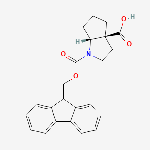 molecular formula C23H23NO4 B2854045 (3As,6aR)-1-(9H-fluoren-9-ylmethoxycarbonyl)-2,3,4,5,6,6a-hexahydrocyclopenta[b]pyrrole-3a-carboxylic acid CAS No. 2137568-86-4