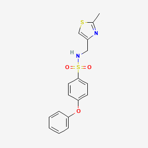 molecular formula C17H16N2O3S2 B2854049 N-[(2-methyl-1,3-thiazol-4-yl)methyl]-4-phenoxybenzene-1-sulfonamide CAS No. 852453-20-4