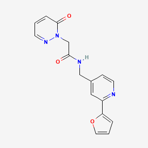 molecular formula C16H14N4O3 B2854062 N-((2-(furan-2-yl)pyridin-4-yl)methyl)-2-(6-oxopyridazin-1(6H)-yl)acetamide CAS No. 2034342-46-4