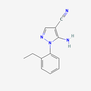 molecular formula C12H12N4 B2854077 5-Amino-1-(2-ethylphenyl)-1H-pyrazole-4-carbonitrile CAS No. 792953-03-8
