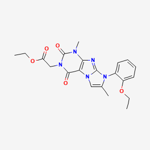 ethyl 2-(8-(2-ethoxyphenyl)-1,7-dimethyl-2,4-dioxo-1H-imidazo[2,1-f]purin-3(2H,4H,8H)-yl)acetate