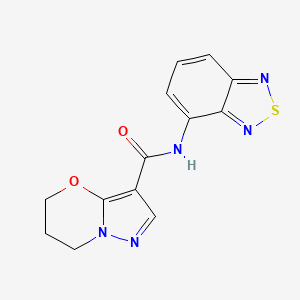 molecular formula C13H11N5O2S B2854096 N-(2,1,3-BENZOTHIADIAZOL-4-YL)-5H,6H,7H-PYRAZOLO[3,2-B][1,3]OXAZINE-3-CARBOXAMIDE CAS No. 1428375-58-9