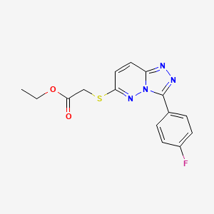 molecular formula C15H13FN4O2S B2854105 Ethyl 2-((3-(4-fluorophenyl)-[1,2,4]triazolo[4,3-b]pyridazin-6-yl)thio)acetate CAS No. 852374-28-8