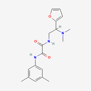 molecular formula C18H23N3O3 B2854106 N1-(2-(dimethylamino)-2-(furan-2-yl)ethyl)-N2-(3,5-dimethylphenyl)oxalamide CAS No. 899979-34-1
