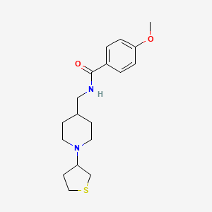 molecular formula C18H26N2O2S B2854130 4-methoxy-N-{[1-(thiolan-3-yl)piperidin-4-yl]methyl}benzamide CAS No. 2034571-96-3