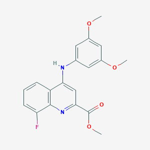 molecular formula C19H17FN2O4 B2854172 Methyl 4-[(3,5-dimethoxyphenyl)amino]-8-fluoroquinoline-2-carboxylate CAS No. 1206989-11-8