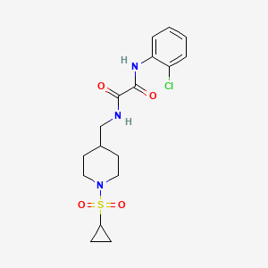 molecular formula C17H22ClN3O4S B2854177 N'-(2-chlorophenyl)-N-{[1-(cyclopropanesulfonyl)piperidin-4-yl]methyl}ethanediamide CAS No. 1235644-77-5