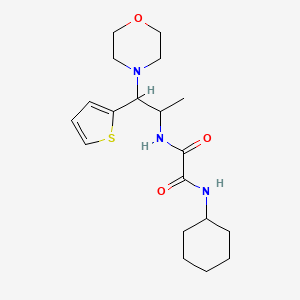 molecular formula C19H29N3O3S B2854182 N1-cyclohexyl-N2-(1-morpholino-1-(thiophen-2-yl)propan-2-yl)oxalamide CAS No. 863017-15-6