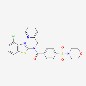 molecular formula C24H21ClN4O4S2 B2854197 N-(4-chlorobenzo[d]thiazol-2-yl)-4-(morpholinosulfonyl)-N-(pyridin-2-ylmethyl)benzamide CAS No. 922587-03-9
